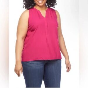 Crown & Ivy- Pink‎ Sleeveless Tank Top Size M